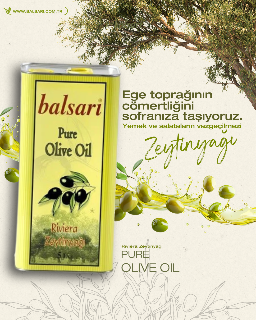 Balsarı 5 Litre Riviera Zeytinyağı