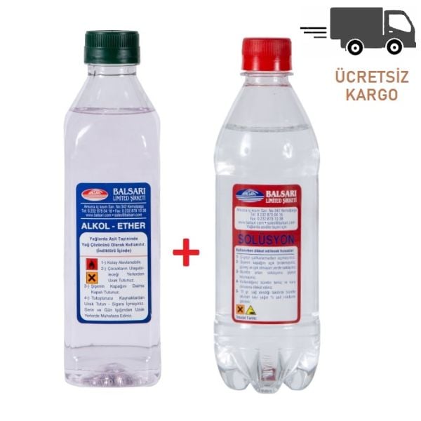 Alkol-Eter (1 Şişe) + Solüsyon (1 Şişe) [KARGO BEDAVA]