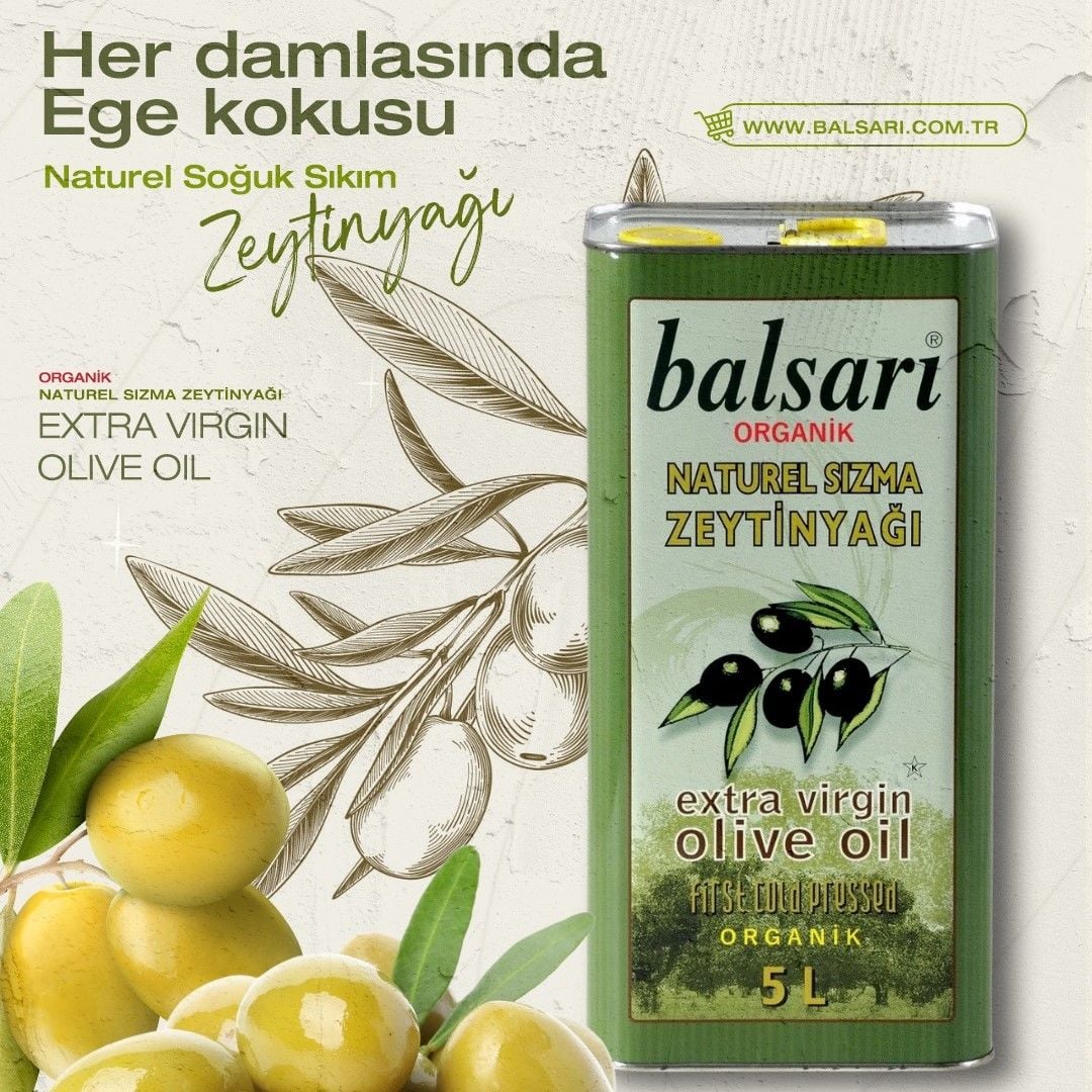 ORGANİK 5L Natürel Sızma Zeytinyağı [Kargo Bedava]